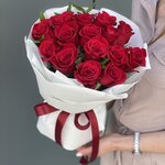 Букет из 15 красных роз- 50 см