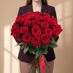 25 Премиальных красных роз - 60 см